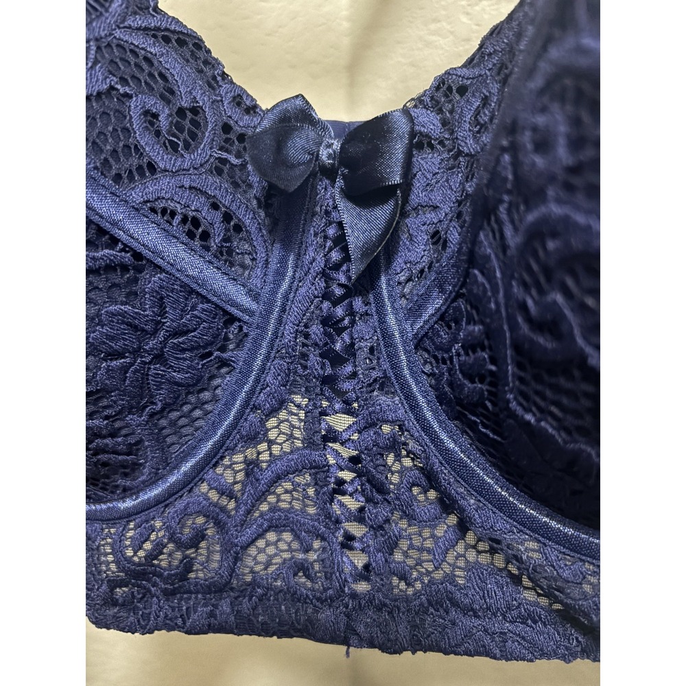 Adore Me Bra Azura Contour Longline Balconette Blue Lace 38G NWT - Picture 8 of 12